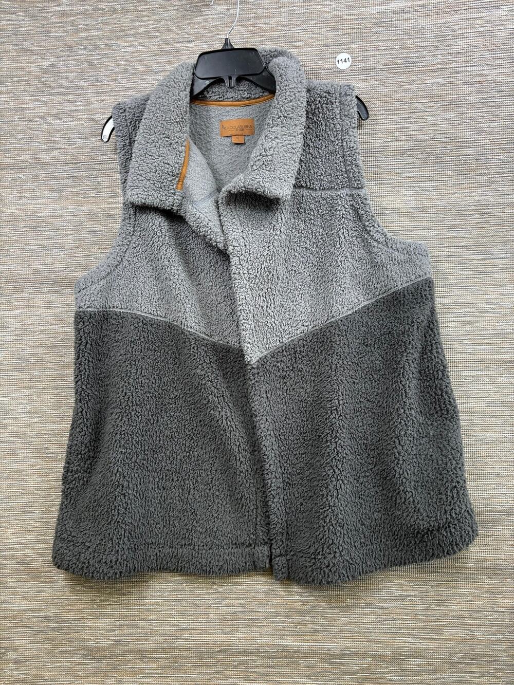 Koolaburra By UGG Vest Womens XL Gray Sherpa Fleece Zip Pockets Collared